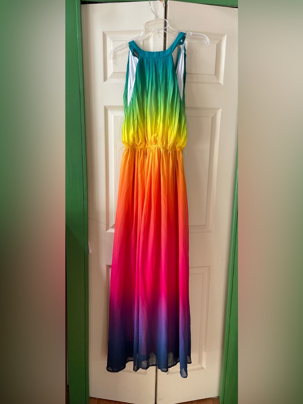 Rainbow Ombre Maxi Dress - Green to Purple